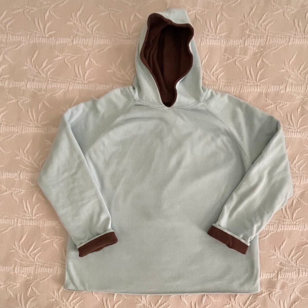 HANNA ANDERSSON Reversible Brown/Blue Hooded Pullover Sweater Women (or Men)